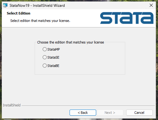 Select StataSE